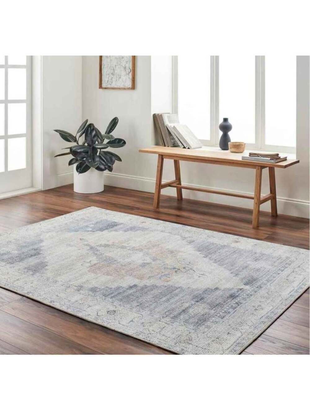 Livabliss x Becki Owens Luca woven Medallion Area Rug , 2'2" x 3'9", Pewter  NEW